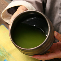 Ensemble de bols à matcha en céramique de style japonais Chawan en poterie vintage artisanale avec support Chasen pour les cérémonies du thé et les hôtels