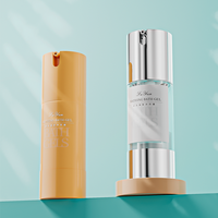 Flacon cosmétique de luxe 50 ml avec pulvérisateur sans air plaqué or blanc pour masque facial, sérum et shampoing