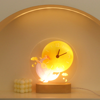 Horloge de bureau LED 3D en acrylique UV, veilleuse LED pour la maison, horloge de chevet avec lampe de chevet
