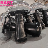 Champignon miroir gonflable en PVC argenté scellé pour la décoration de fête
