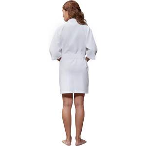 Bata Kimono de Lino con Textura Waffle para Mujer, Largo hasta la Rodilla, Bata de Baño Suave e Informal, Ropa de Dormir para Jóvenes Damas, Batas de Baño al por Mayor, Ropa de Mujer - Product Image 4