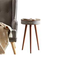 LOUIS DONNE Table basse moderne en bois massif réglable avec musique intelligente Haut-parleur Bluetooth Chargement sans fil Port USB pour le salon