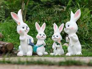 Lampe de jardin LED IP65 personnalisée en forme de lapin, corps en résine transparente, pour le Nouvel An, le Ramadan, Noël et les décorations extérieures de pelouse - Product Image 1