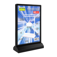 Support de présentation de table A5 Slim avec éclairage LED, double format, pour affiches, menus et publicité