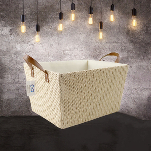 Best Selling OEM Eco-Friendly <b>Rectangle</b> Wood <b>Basket</b> Stylish Wood Lid Trendy Mesh Woven Multi-Purpose Multifunction <b>Storage</b> - Product Image 3