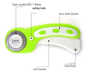 कारखाने में कपड़े के लिए 45 मिमी रोटरी कटर, सिलाई, कागज, शिल्प के लिए सुरक्षा लॉक के साथ 45 मिमी अत्यधिक तेज SKS-7 ब्लेड - Product Image 3