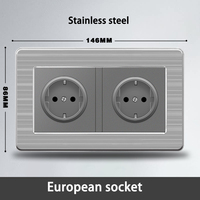 Prise murale industrielle XIMLON double allemande 16A avec interrupteur et port USB, norme européenne 86, 220V