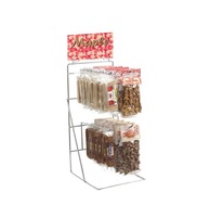 Présentoirs à cacahuètes Présentoir petit comptoir Présentoir de bureau Support suspendu à fil 2 niveaux avec 4 crochets