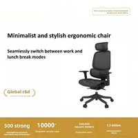Chaise de bureau ergonomique en maille à hauteur réglable avec accoudoirs 2D, appui-tête et base pivotante haute stabilité pour sièges de conférence et de personnel