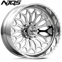 Roues NJQS polies à haute brillance, taille super simple, largeur 24, motif 14 boulons, alésage central 124.1