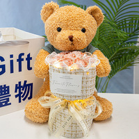 Valentijnsdag schuimrozen teddyberen voor cadeau bloemenberen topkwaliteit cadeau berenpop zeeprozenboeket verjaardagscadeau