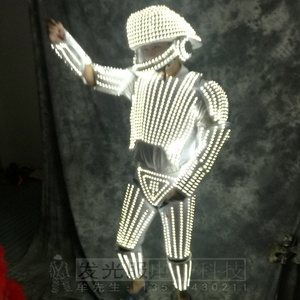 Festa di natale spettacolo Led Costume Robot abbigliamento Led luci luminose sala da ballo costumi per Night Club tuta spaziale - Product Image 4
