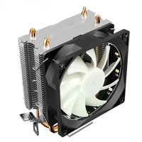 Refroidisseur de processeur à 2 caloducs avec ventilateurs RGB ARGB pour Am2 Am3 Am4 Lga 1150 1151 1155 1156 1200 1366, dissipateur thermique à ailettes pour processeur, refroidissement par air