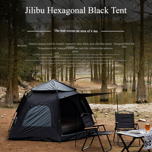 Tente <span class=keywords><strong>dôme</strong></span> <span class=keywords><strong>de</strong></span> glamping extérieure en tissu Oxford 210D, instantanée, hexagonale, pour <span class=keywords><strong>camping</strong></span>, pique-nique, rassemblement en <span class=keywords><strong>parc</strong></span>, 5-8 personnes, coupe-vent et anti-UV - Product Image 3