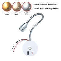 Lampe de lecture LED pour camping-car, éclairage intérieur moderne 12V 24V, projecteur flexible à col de cygne pour camping-car, caravane, bateau, lampe murale à montage en surface