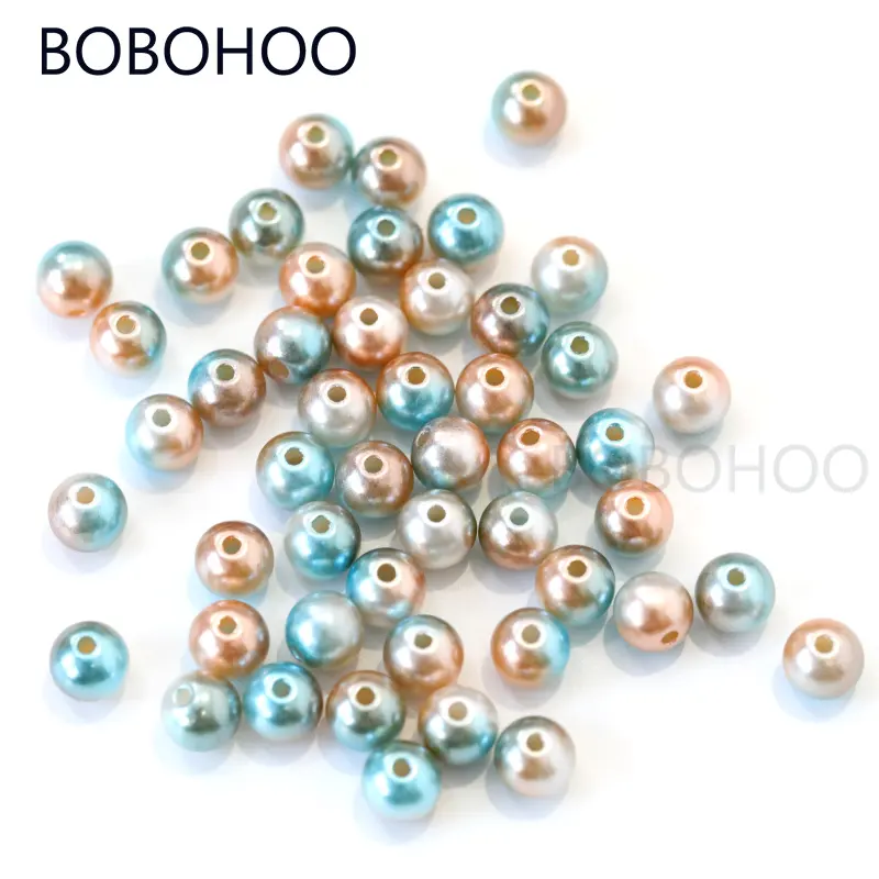 Wholesale Over 40 Colors Round Plastic Pearl Beads with Holes for Jewelry Making
