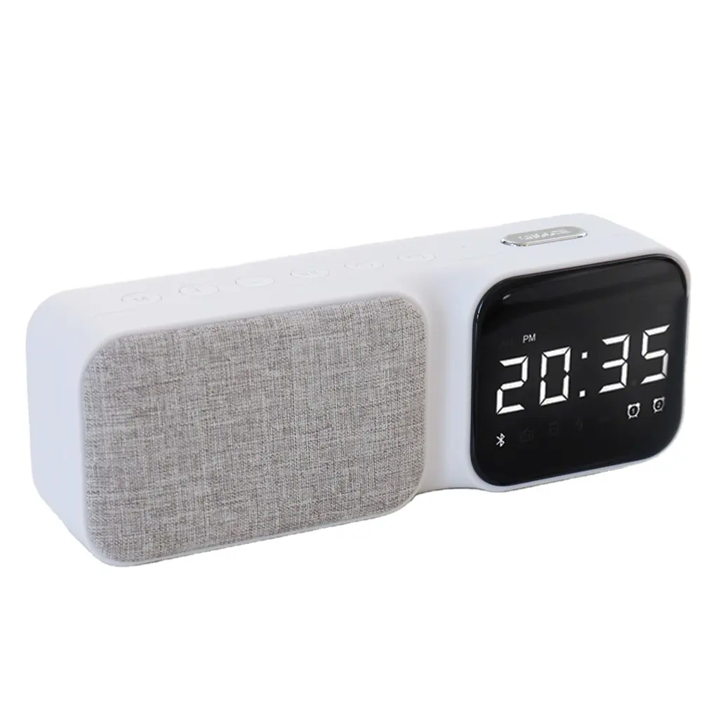 Portable Blue tooth Speaker HF16 Support FM Radio TF Card Digital Led Alarm Clock Radio Wireless Speaker with Blue tooth 5.0