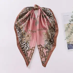 Luxury 70*70 New Silk Scarf Cat Designer Twill Bag Scarf Silk Custom Made In Vietnam Silk Scarves