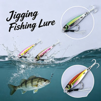Umpan Pancing Logam 3D Print 15g 30g 40g 60g 80g untuk Air Asin dengan Kail, Umpan Keras Simulasi Jatuh Lambat untuk Ikan Perch dan Carp