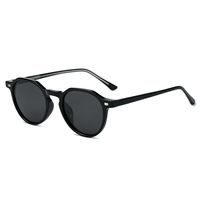 Nouvelle tendance de la mode, lunettes de soleil rétro unisexes, monture classique de petite taille, UV400, rondes, polarisées, légères, verres TAC, monture en acétate
