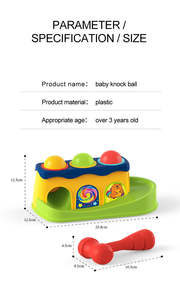 Unisex divertente martello palla a goccia giocattoli morbidi per neonati <span class=keywords><strong>regali</strong></span> per bambini di <span class=keywords><strong>1</strong></span> <span class=keywords><strong>anno</strong></span> bambino felice tempo per bambini scatole confezionate - Product Image 2