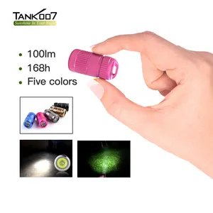 Tank007 Hadiah Natal Anak-anak Hadiah Promosi Obor LED Lampu Daging Kecil Lampu Senter Gantungan Kunci Mini Lampu Flash Tahan Air