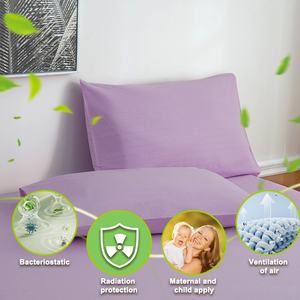 95% Organic Cotton 5% Silver Fiber Embroidered Rectangle Knitted Pillowcase Improves Sleep Home Grounding for Hotel Hospital Use - Product Image 3