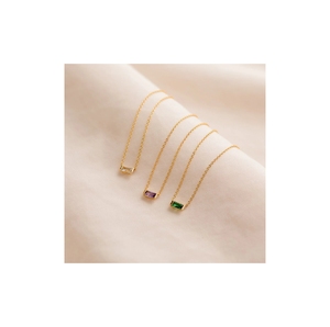 Bán Buôn Handmade Thép Không Gỉ Của Phụ Nữ Vòng Cổ Zircon Mặt Dây Chuyền Pha Lê Mạ Vàng <span class=keywords><strong>Birthstone</strong></span> Thiết Kế Thời Trang Giá Rẻ Giá - Product Image 5