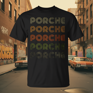 Camiseta negra estilo vintage Porche Grunge para hombre, ropa informal - Product Image 3