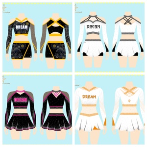 Dye Sublimation Custom All-<strong>star</strong> Cheerleading Uniform High Quality Clothing Custom Cheerleading Girl Costumes Crop Top US <strong>UK</strong> UAE - Product Image 3