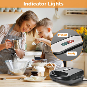 Machine à petit-déjeuner multifonction 6-en-1 détachable 750W, presse verticale antiadhésive pour gaufres et sandwichs, vente en gros - Product Image 4