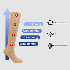 Đầy đủ Toe <span class=keywords><strong>zippered</strong></span> nén vớ Nylon dây kéo Toe bọc độ đàn hồi cao làm giảm giãn tĩnh mạch áp lực thả cho nam giới phụ nữ - Product Image 5