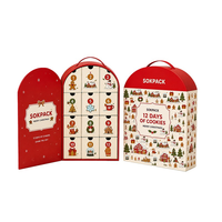 Boîte de calendrier de l'avent personnalisée en papier écologique avec 12 compartiments pour biscuits, vide, pour emballages cadeaux de fêtes