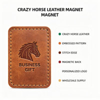 Aimant de réfrigérateur en cuir véritable en gros, logo personnalisé OEM en relief, autocollant de réfrigérateur, cadeau souvenir, décoration personnalisée