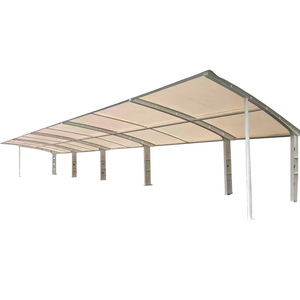 Cochera de Diseño Moderno Personalizada para Estacionamiento de Automóviles al Aire Libre, Estructura de Acero, <span class=keywords><strong>Cubierta</strong></span> Impermeable de PVDF, Techo de Garaje, Marquesina para Automóviles - Product Image 1