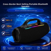 Speaker Portabel Outdoor Lintas Batas Baru untuk 5.3 Speaker RGB LED Dual Driver Subwoofer Output 10W Baterai Terpasang ZhanShen