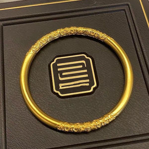 กำไลข้อมือทองคำชุบแบบด้าน 5 มม. งานฝีมือโบราณจาก<span class=keywords><strong>เวียดนาม</strong></span> ดีไซน์เรียบง่าย สำหรับผู้หญิง  กำไลแฟชั่นเสริมเสน่ห์ - Product Image 4