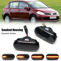 Luces Marcadoras Laterales Secuenciales para Nissan Tiida C11 Note E11 Micra K12 NP300 Navara D40 Qashqai J10, Lámparas Intermitentes LED de Señal de Giro