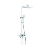Mitigeur thermostatique en laiton à poignée unique de luxe douche de salle de bain en or blanc classique bain de qualité en céramique polie
