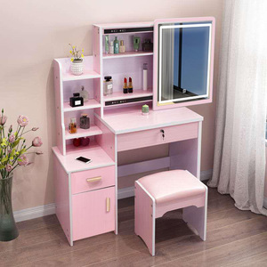 <span class=keywords><strong>Table</strong></span> de maquillage en verre blanc lumineux à LED pour chambre à coucher, <span class=keywords><strong>table</strong></span> de maquillage avec miroir LED et tiroir - Product Image 6