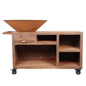Plancha <span class=keywords><strong>brasero</strong></span> 65 pouces en acier Corten robuste avec structure KD et gril barbecue pour extérieur et jardin - Product Image 3