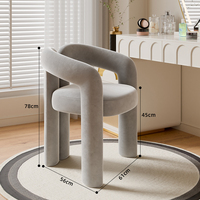 Chaise Moderne de Luxe Haut de Gamme Designer Corne pour Chambre de Fille, Tabouret de Maquillage d'Influenceuse, Dossier d'Art d'Ongles pour Salon