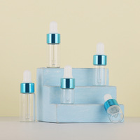 Bouteilles de recharge d'huile essentielle avec compte-gouttes en verre à étiquette personnalisée, 1 ml-5 ml, flacon de parfum