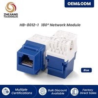 Konektor Panel Patch RJ45 Keystone Jack 180 Derajat Cat5e Cat6 Cat7 Cat8 UTP FTP