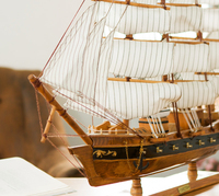 80cm nautique méditerranéen bois Sculpture artisanat plage maison bureau décor en bois voilier voile bateau modèle bateau cadeau d'anniversaire