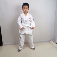 Dobok de Taekwondo de haute qualité, durable, blanc, côtelé, avec logo personnalisé, pour enfants et adultes
