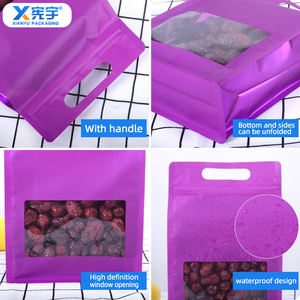 Sachet refermable auto-adhésif en PE à huit soudures, laminé Mylar, en aluminium thermoscellable avec fenêtre pour poudre de protéines de lactosérum – Vente en gros - Product Image 2