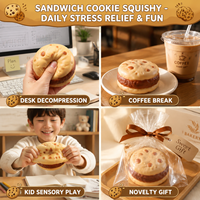 Jouet Squishy en forme de biscuit au chocolat, à remontée lente, en TPR, anti-stress, pour enfants et adultes, en packs cadeaux
