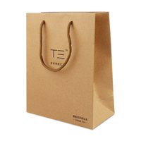 Sac en papier kraft brun avec poignées, impression de logo personnalisé, écologique, pour l'emballage du thé et des biscuits