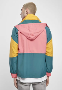 Free Design logo Color Block Custom Made Vintage Jacket Lightweight Mens Retro <strong>80s</strong> 90s Embroidery <strong>Windbreaker</strong> Jacket for Men - Product Image 2